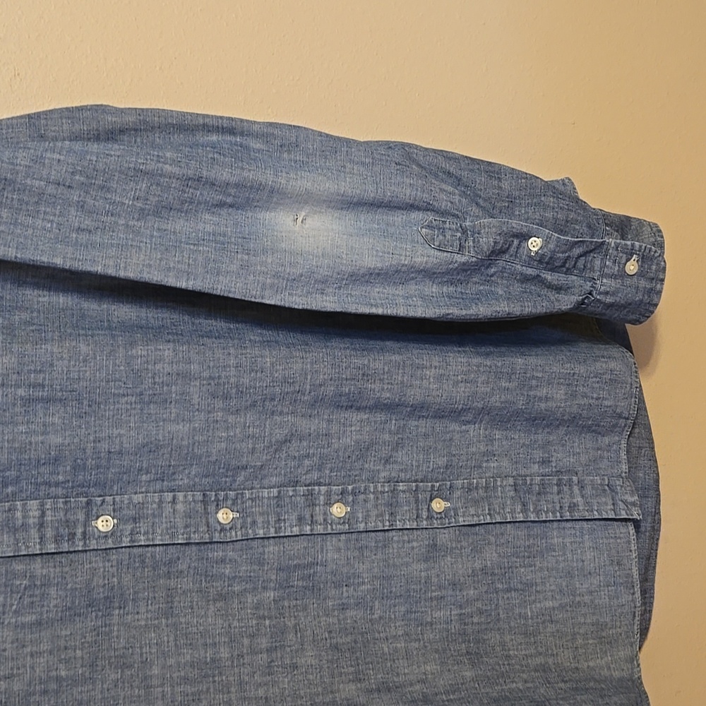 Men's Ralph Lauren Denim Blue Button-Down Shirt Sz Large - Picture 4 of 7